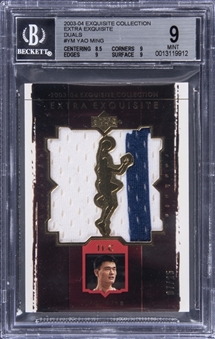2003-04 UD "Exquisite Collection" Extra Exquisite Duals #YM Yao Ming Jersey Card (#07/25) - BGS MINT 9